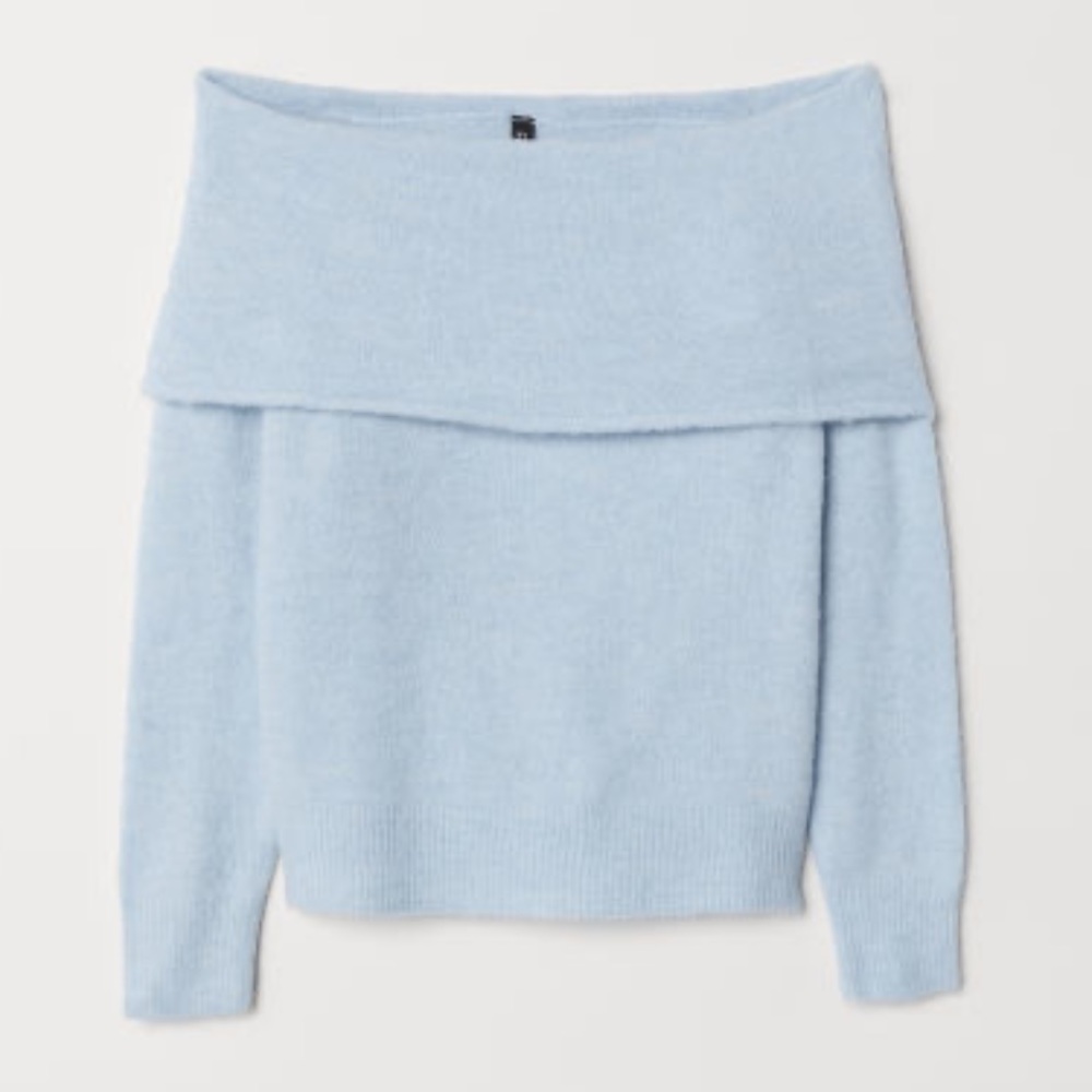 NWT Light blue off shoulder sweater by H&M